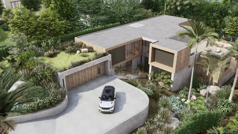 a view of a house with roof and sitting area