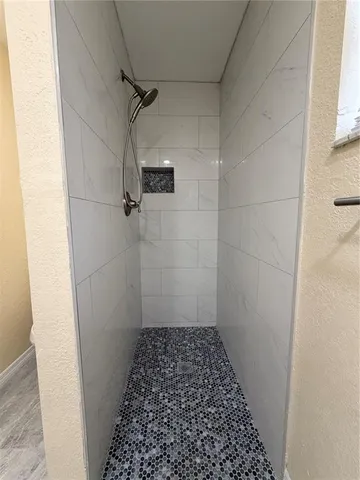 a bathroom with a shower