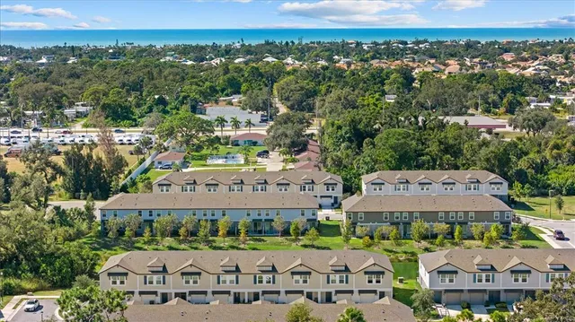 an aerial view of a house