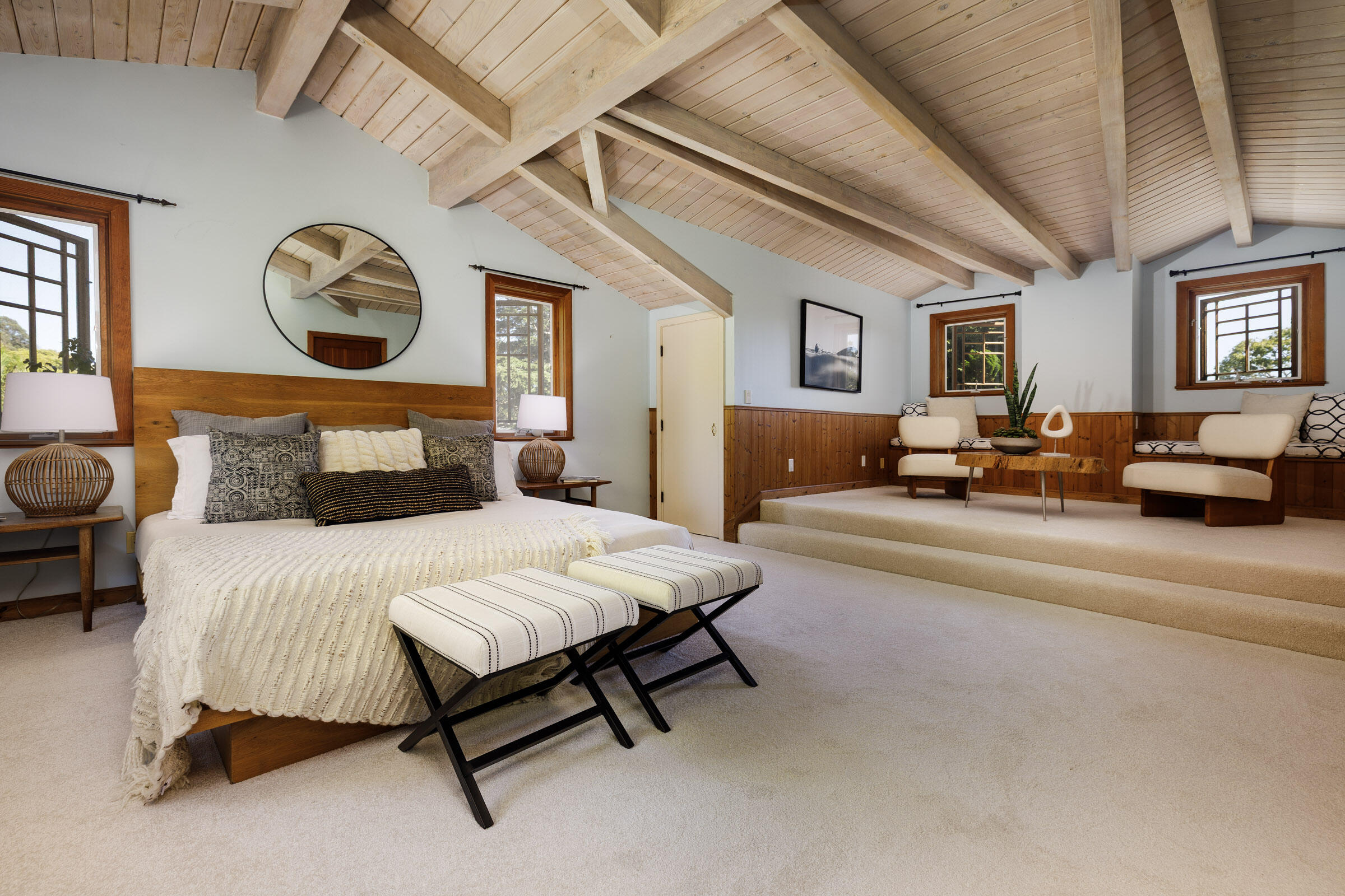 1114 Hill Road Montecito, CA 93108 - Photo 14 of 27 a bedroom with a bed and ceiling fan