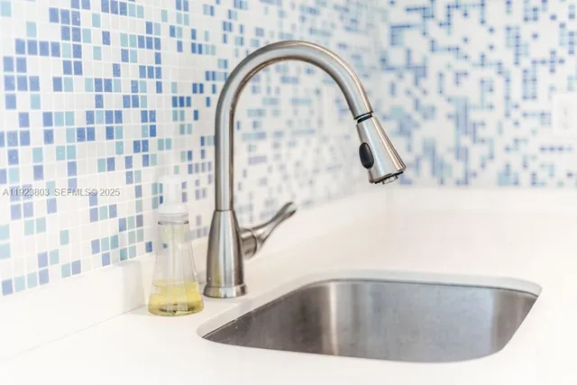 a close view of a sink