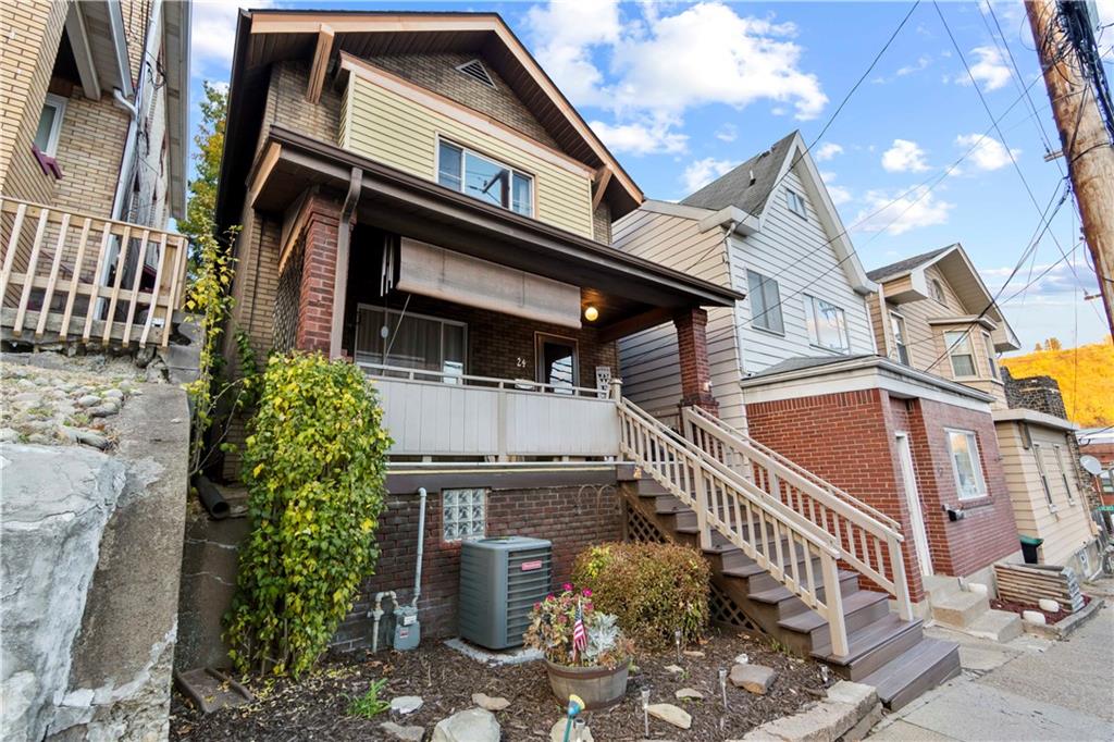 a view of a house with many windows