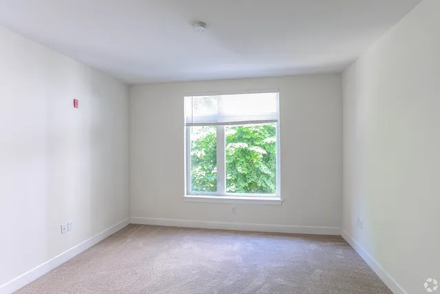 an empty room with a window