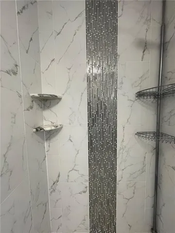 a bathroom with a bathtub