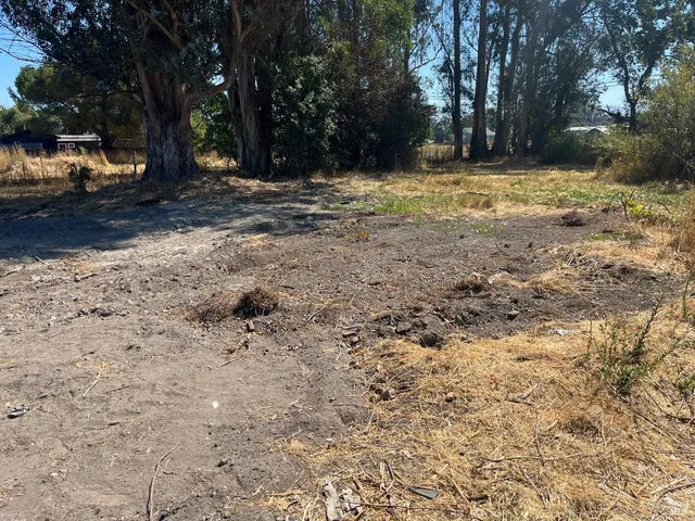 a view of yard covered with snow