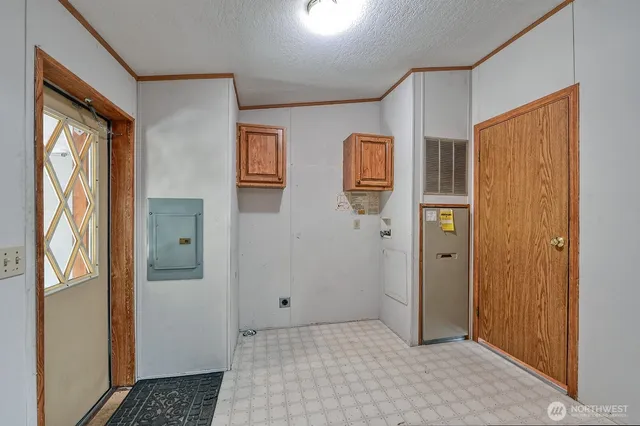 a view of room with window and hardwood