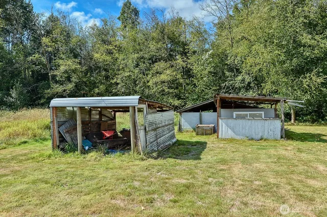 a view of back yard of the house