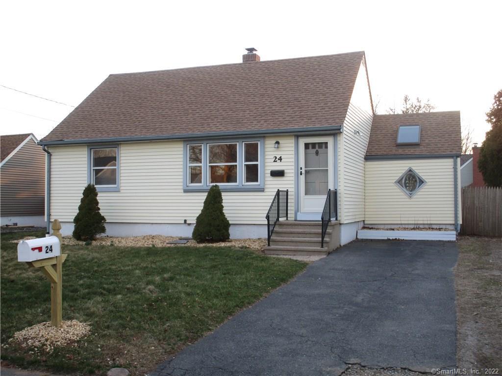 Front of house shows new roof