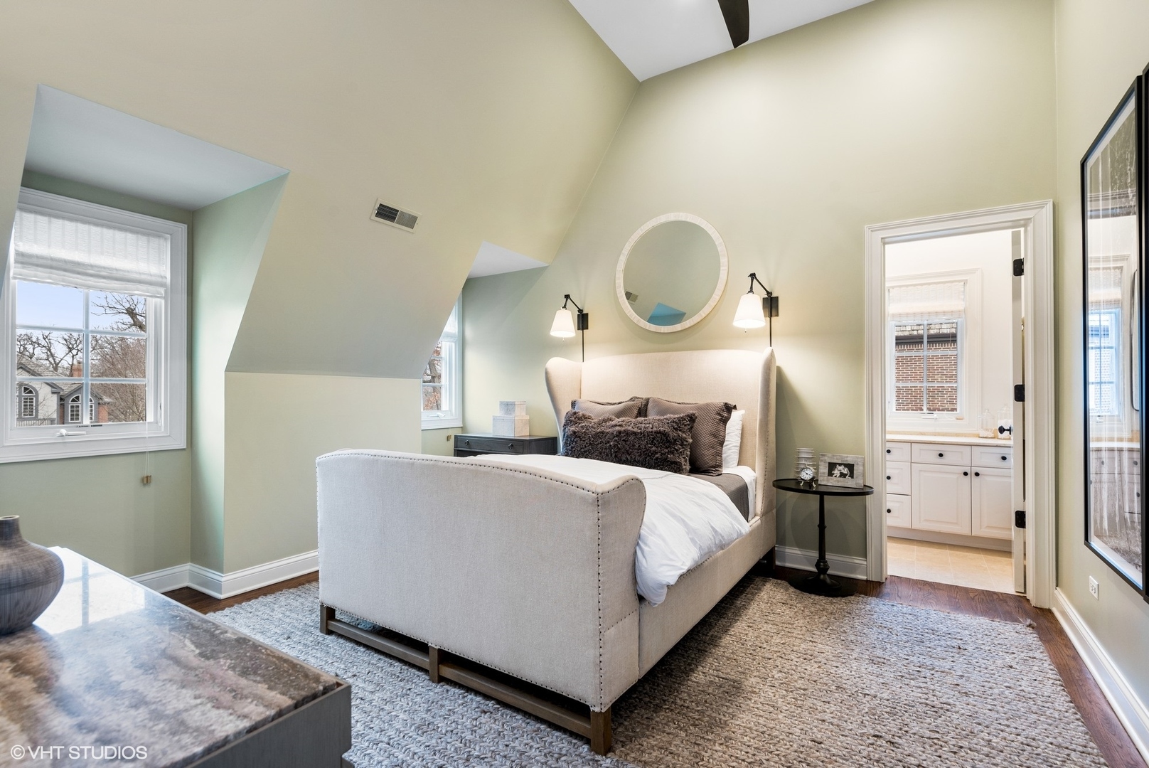 861 Bluff Street Glencoe, IL 60022 - Photo 27 of 51 a bed room with a bed mirror and a window