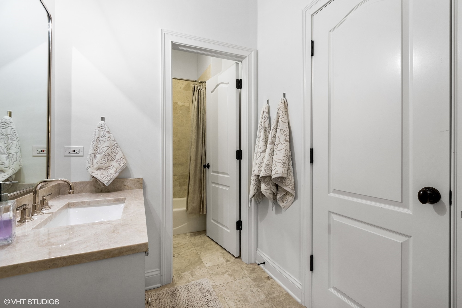 861 Bluff Street Glencoe, IL 60022 - Photo 40 of 51 a bathroom with a granite countertop sink and a mirror