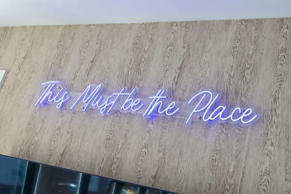 a close up of a sign