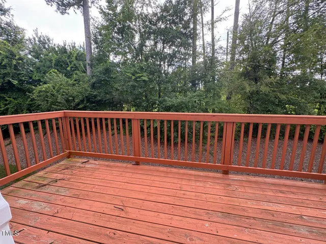 a view of wooden deck
