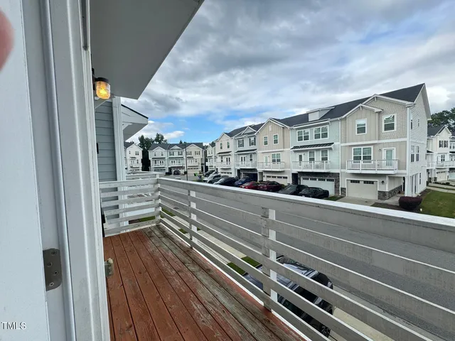 a view of a city from a balcony