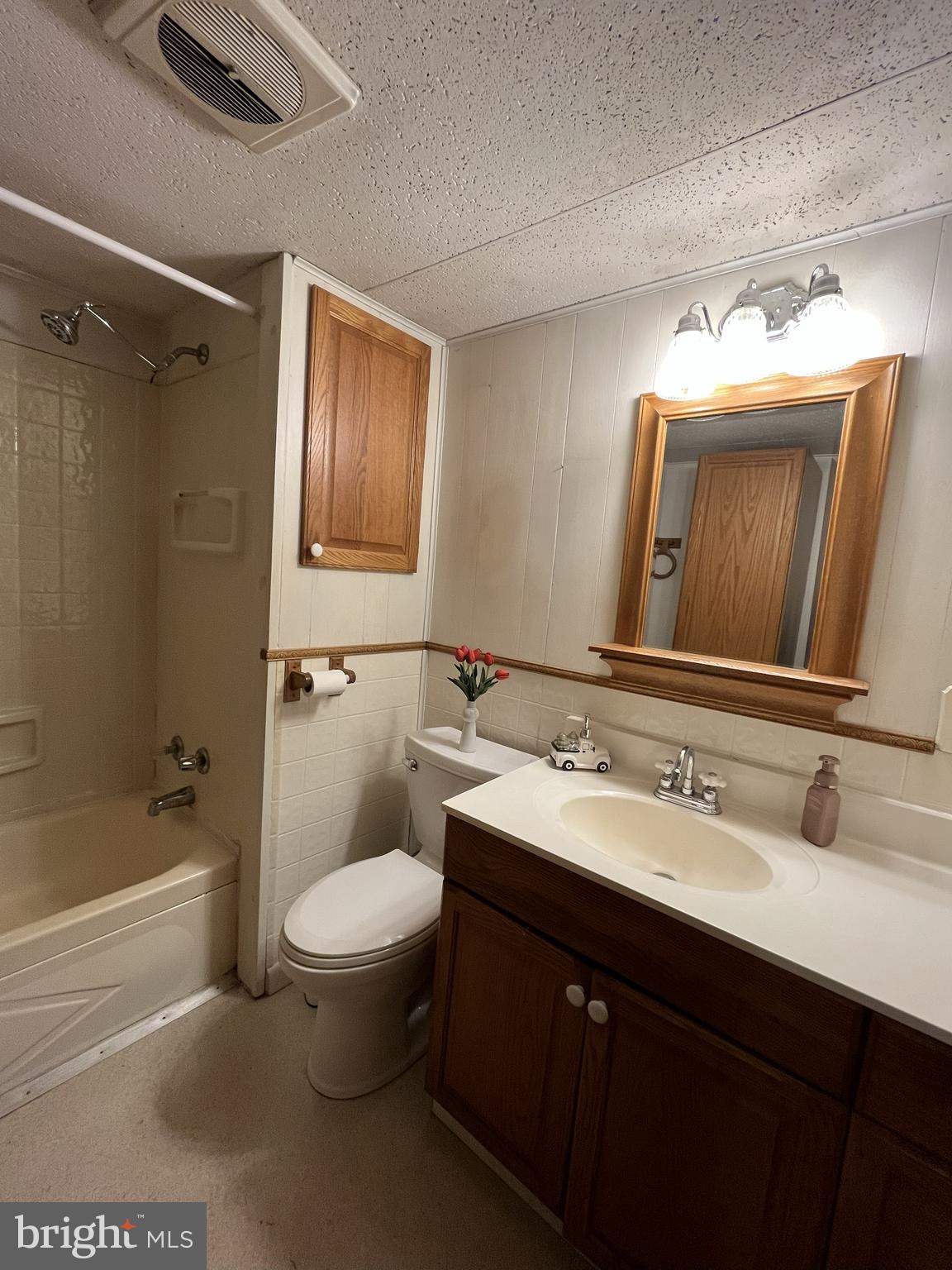 512 Brosius Hill Road Mount Pleasant Mills, PA 17853 - Photo 28 of 59 a bathroom with a toilet a sink a tub and mirror