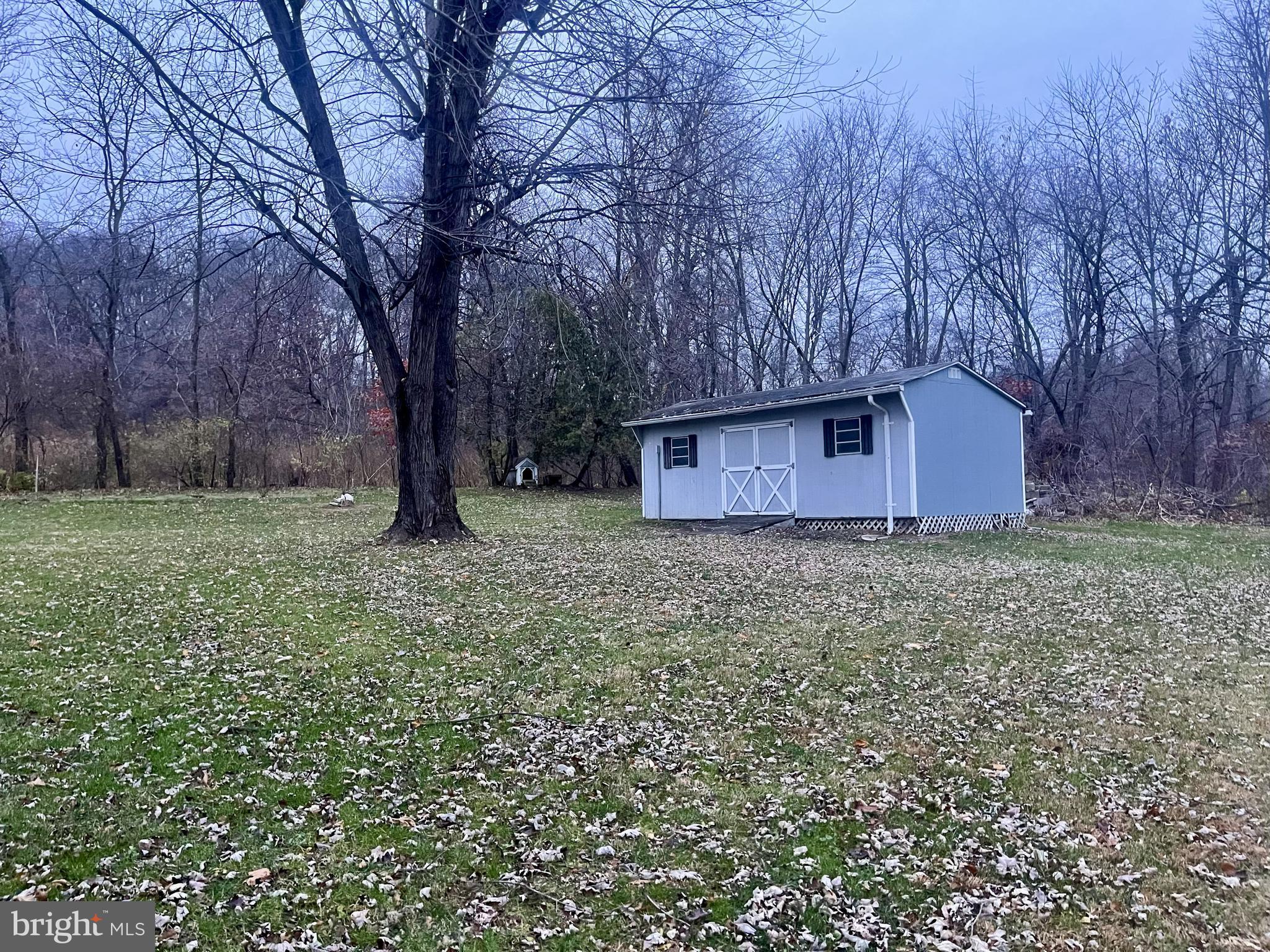 512 Brosius Hill Road Mount Pleasant Mills, PA 17853 - Photo 46 of 59 a backyard of a house with large trees and wooden fence