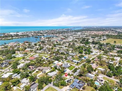 an aerial view of multiple house