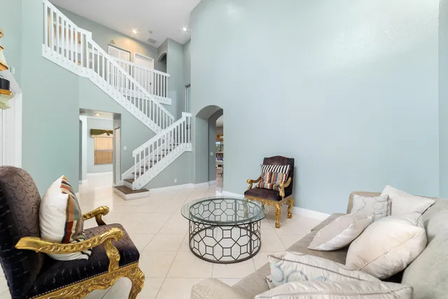 a living room with furniture