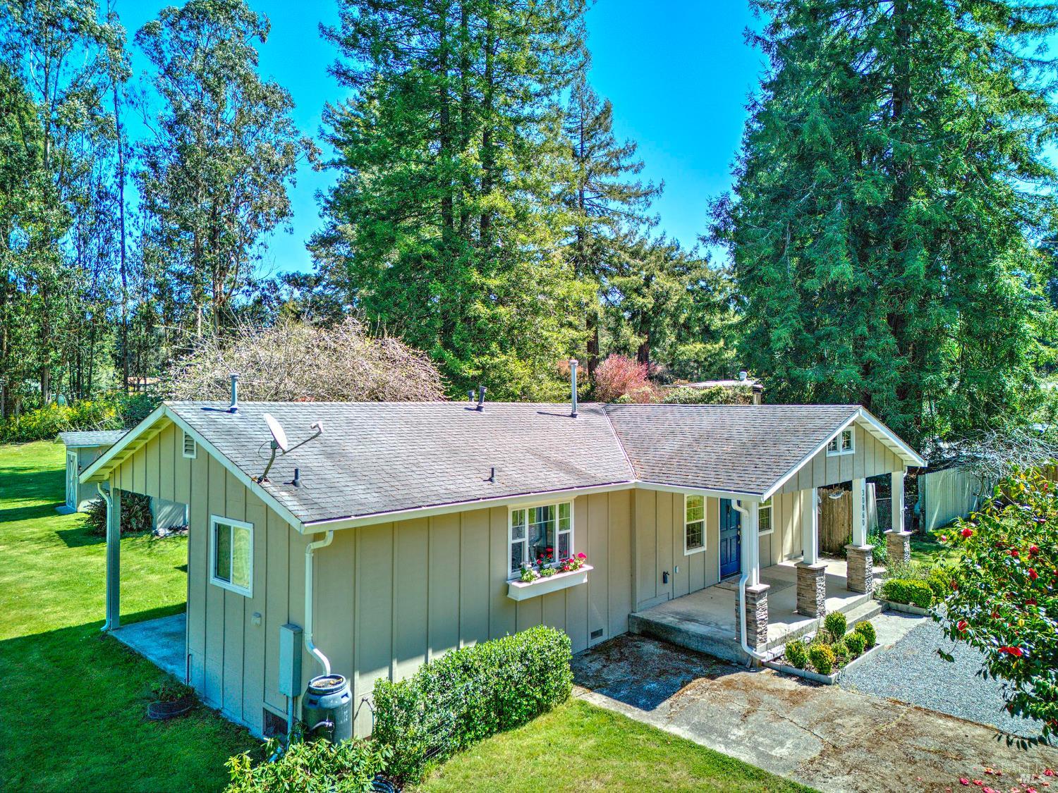 30860 Simpson Lane Fort Bragg, CA 95437 - Photo 2 of 33 aerial view of a house with a yard