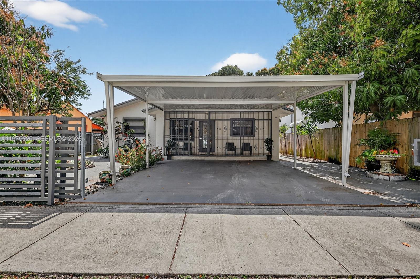 a view of a building with a patio