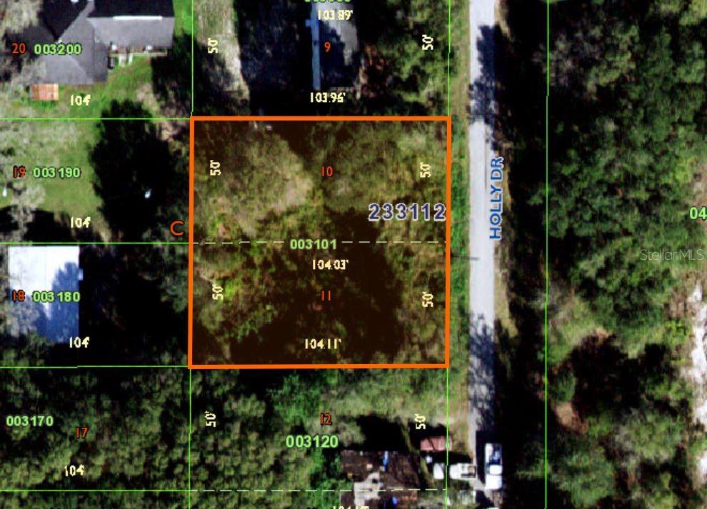 Aerial view of listed property as taken from the map provided by the Polk County Property Appraiser's Website