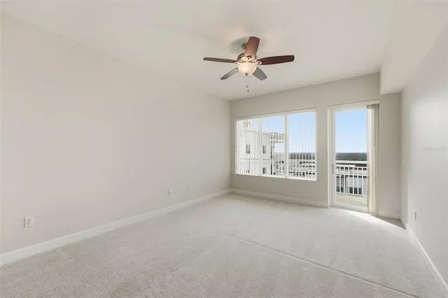 a view of a building from a balcony