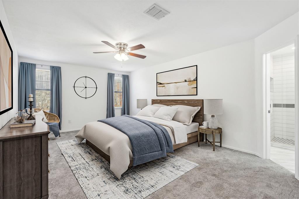3804 McClintick Road McKinney, TX 75070 - Photo 32 of 32 a bed room with a bed and a chandelier