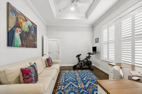 a living room with furniture and a couch