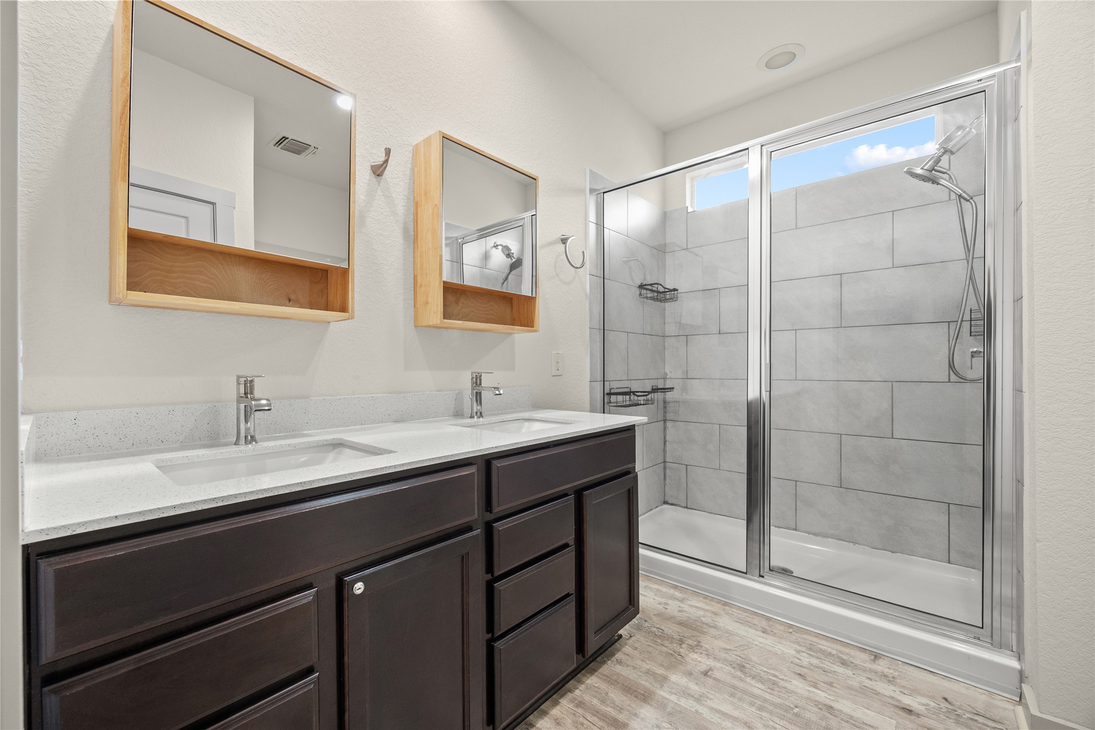 10307 Criswell Road Austin, TX 78754 - Photo 15 of 35 Primary bath features double vanity, walk-in shower, walk-in closet!