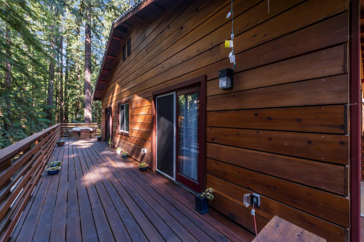 381 Hopkins Gulch Road Boulder Creek, CA 95006 - Photo 28 of 44 a view of balcony with wooden floor
