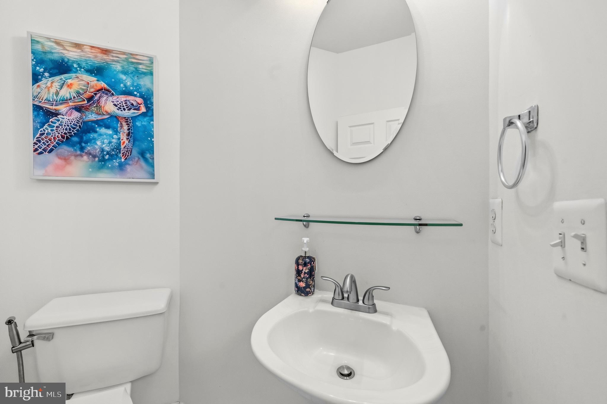 43003 Golf View Drive Chantilly, VA 20152 - Photo 20 of 54 a bathroom with a sink a mirror and a toilet
