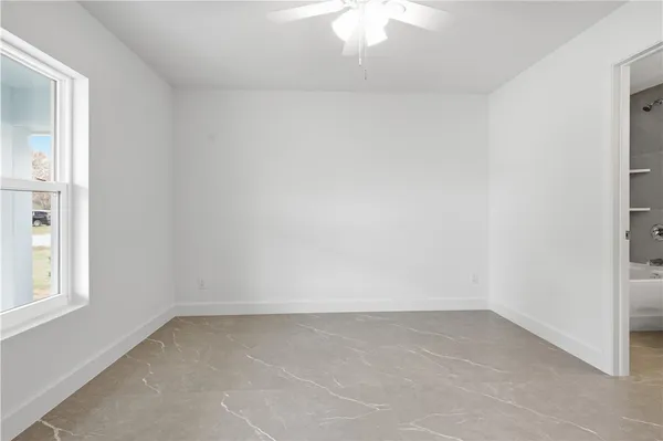 an empty room with a window
