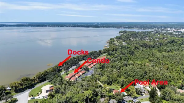 an aerial view of a house