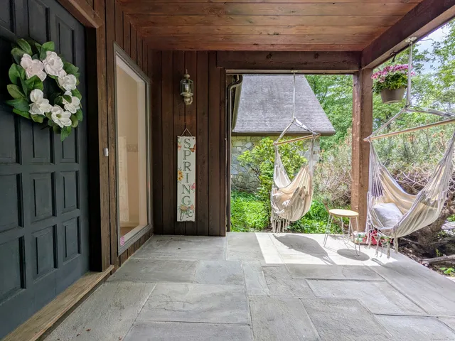 a view of a garden from a window