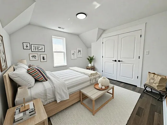 a balcony with furniture and potted plants