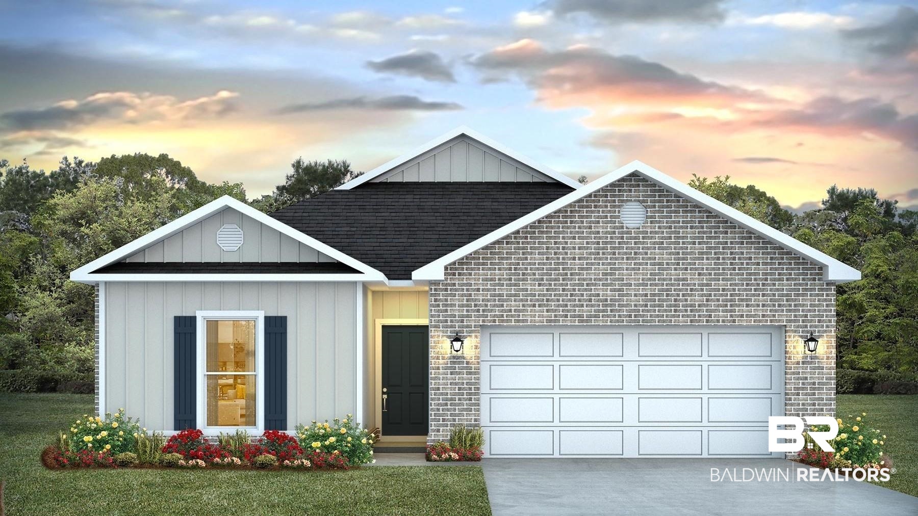 294 Hudson Loop Fairhope, AL 36532 - Photo 1 of 42 View of front of property featuring board and batten siding, concrete driveway, an attached garage, and a front yard