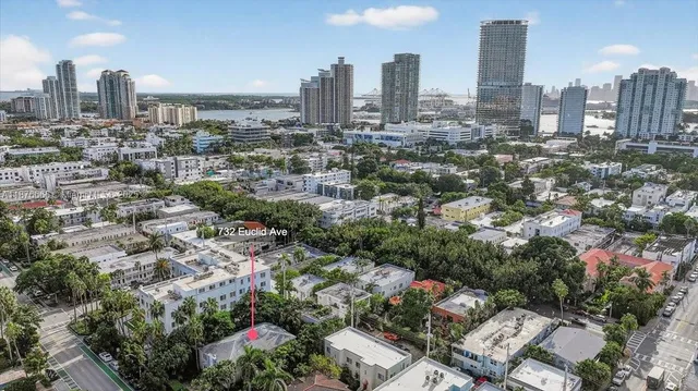 a view of a city with tall buildings
