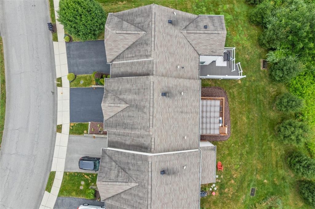 141 Rylie Drive Harmony, PA 16037 - Photo 27 of 31 Aerial shows nice oversized deck with privacy in the back yard.