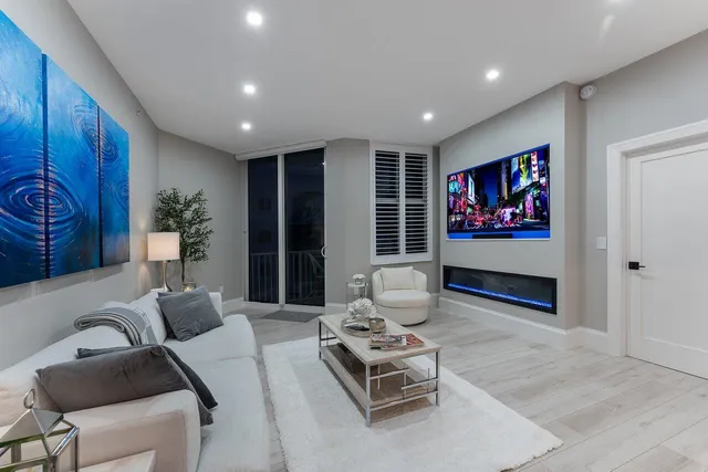 a view of lake with city