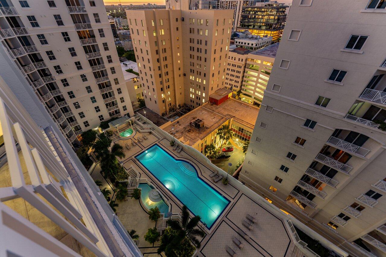 255 Evernia Street, Unit 1502 West Palm Beach, FL 33401 - Photo 36 of 40 view of a balcony with wooden floor