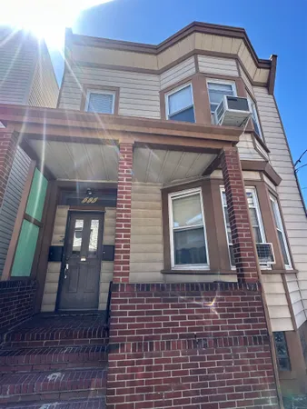a view of a building with a door