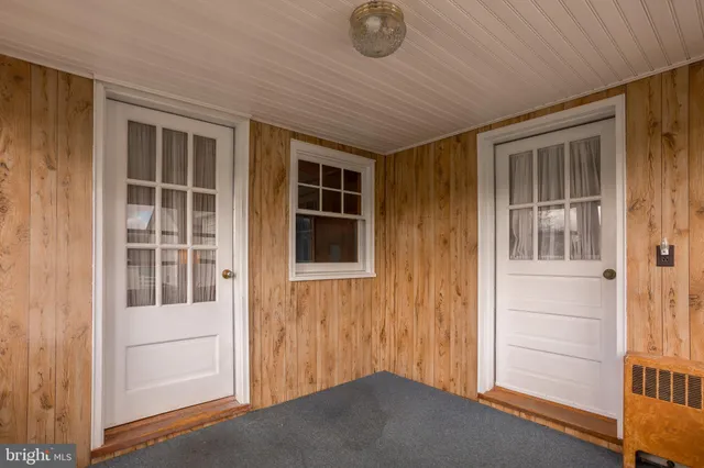 a room with a large window