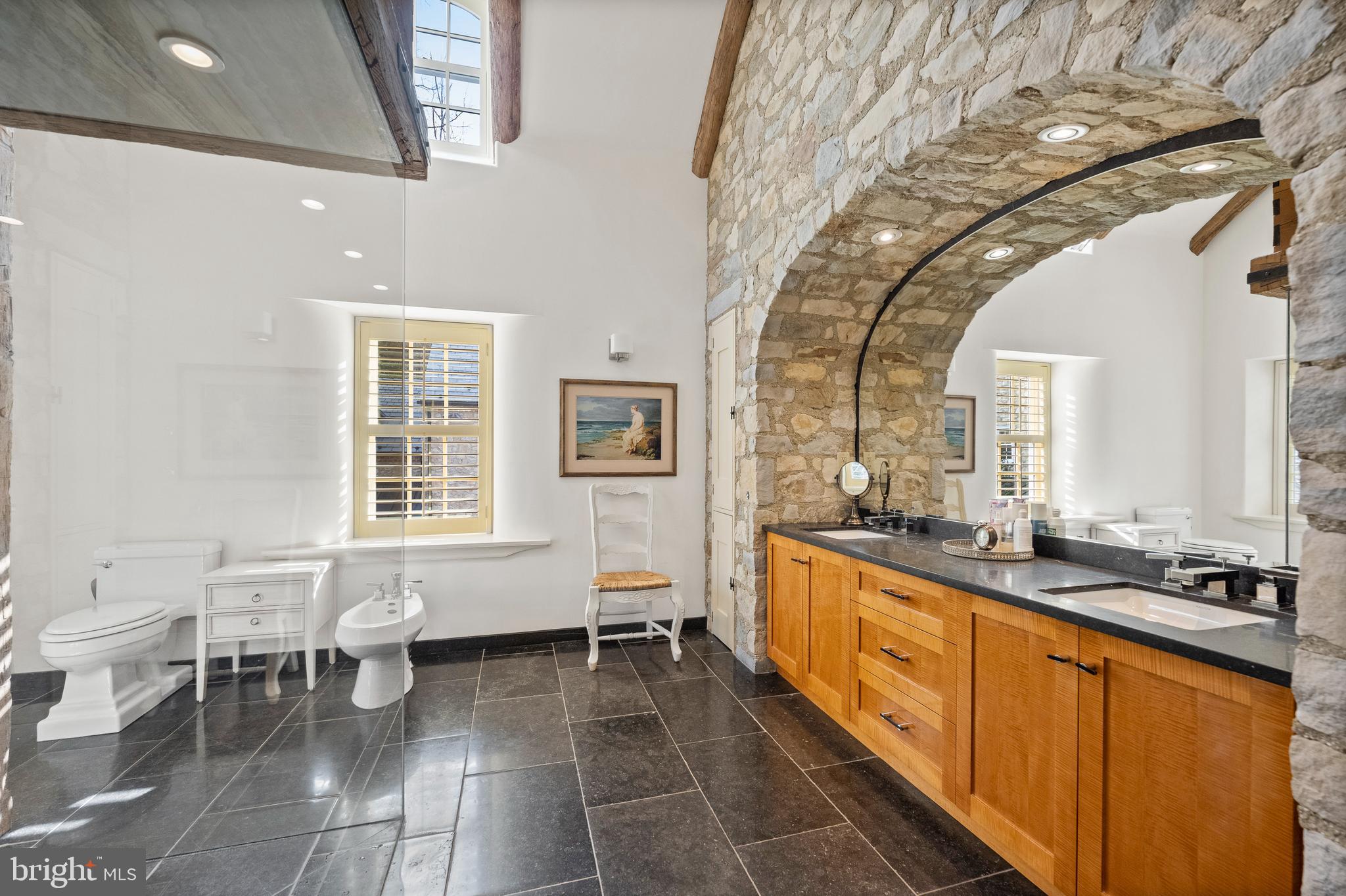 1500 Church Road Malvern, PA 19355 - Photo 49 of 80 Vanity w/ 2 sinks and extensive stonework