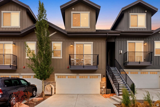 3355 Santa Fe Road Park City, UT 84098 - Photo 32 of 45 Modern townhome exterior featuring vertical siding, dormer windows, and a private balcony