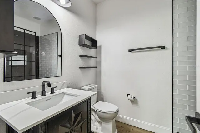 a view of a park with swings and slides