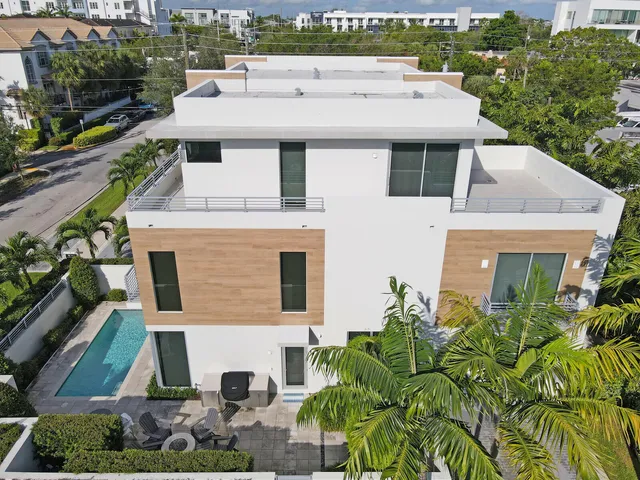 an aerial view of multiple house