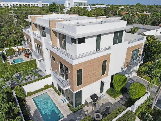 an aerial view of multiple house