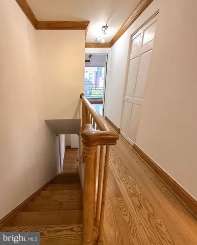 a view of entryway with wooden floor