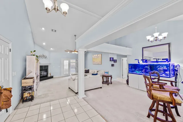 a view of a livingroom with furniture