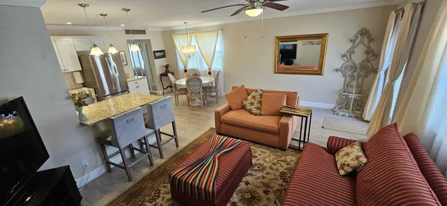 a living room with furniture and a couch