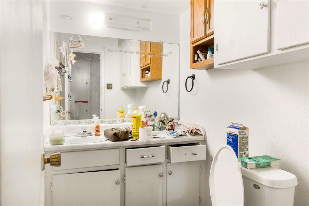 3024 Conflans Road, Unit 3026 Irving, TX 75061 - Photo 19 of 29 a bathroom with a sink a toilet and a mirror